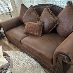 Two Brown Couches 