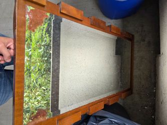 Large Wood Framed Wall Mirror