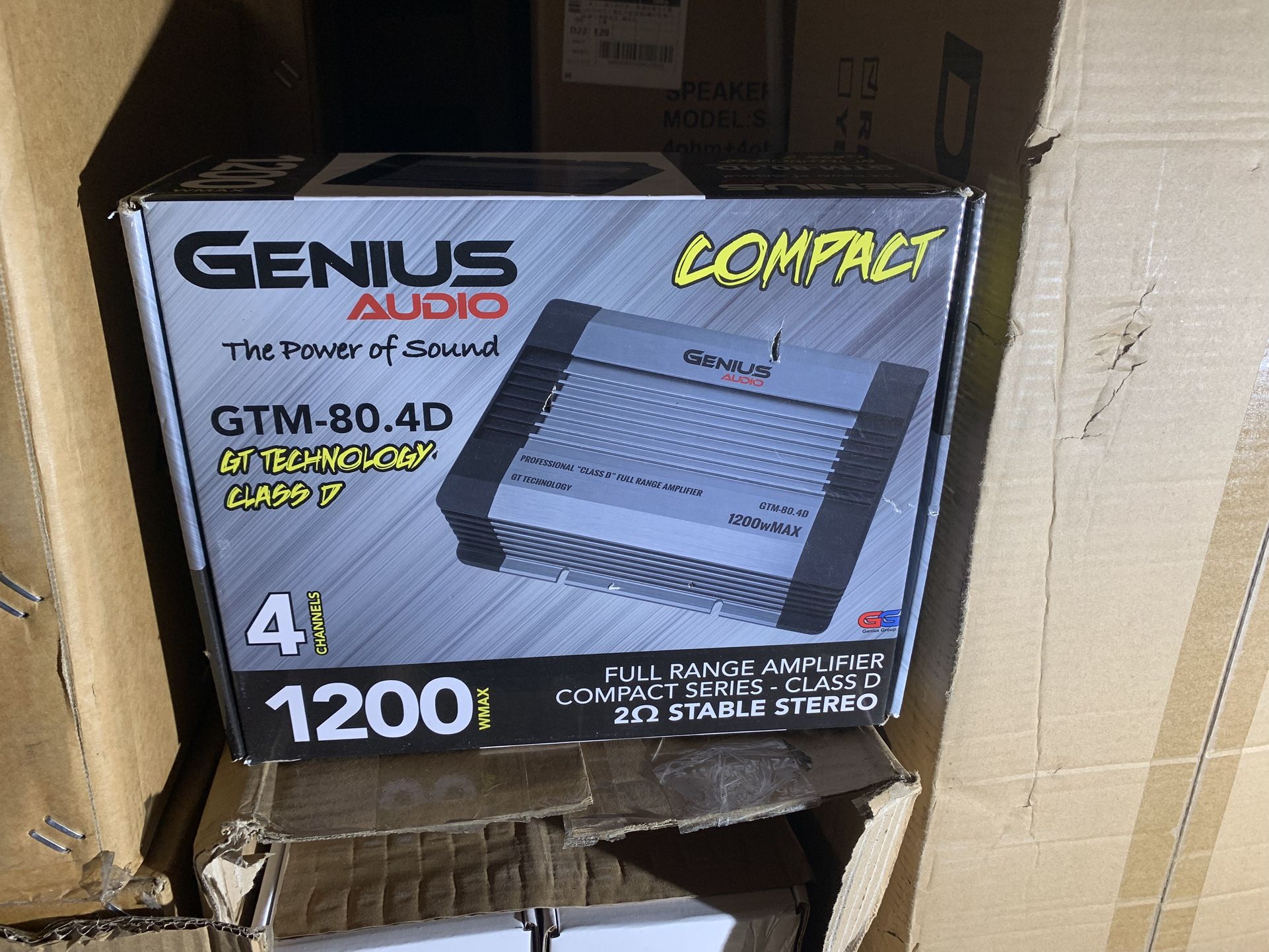 New Genius Audio 4 Channel Car Audio Amplifier $100 ( 1 Available)