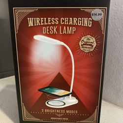 Wireless Charging Desk lamp - With Adjustable Neck & 3 Brightness Modes