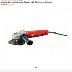 Milwaukee 11 Amp 4.5 in. Small Angle Grinder with Slide Lock-On Switch