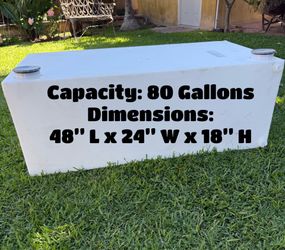 💧 80 Gallon Water Tank – Low Profile Poly Tank – Mobile / Covered Bed Use