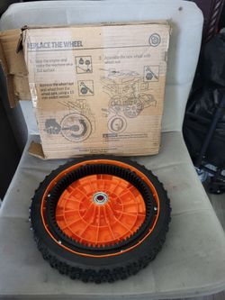 11 inch by 2 inch brand new wheel and box yard Max lawn mower rear wheel drive.