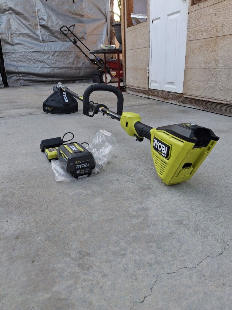 RYOBI 40V HP Brushless 16 in. Carbon Fiber Shaft Attachment Capable String Trimmer Home & Garden