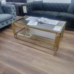 2pc Coffee Table And Sofa Console Table In Gold. High Quality 