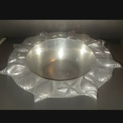 Silver Metal Seashell Table Centerpiece Bowl