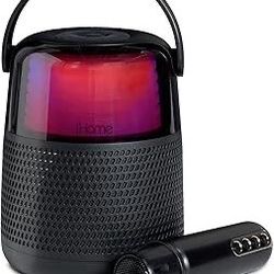 iHome Karaoke Machine with Bluetooth Speaker and Karaoke Microphone, Portable Speaker with Color Changing Lights and Voice Changing Effects (iKBT70)