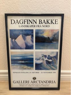 Norwegian Print Mountain Painting