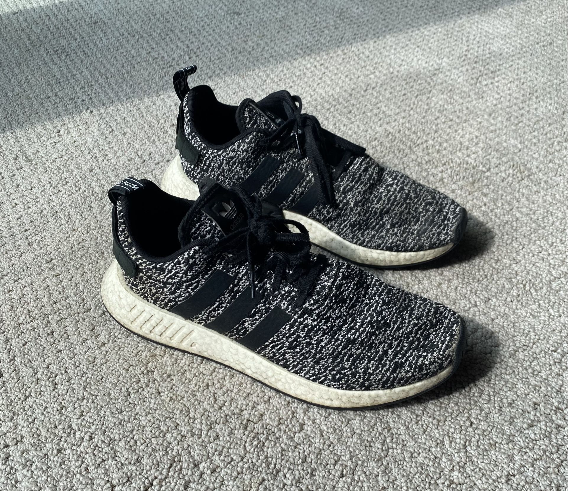 Size 11.5 adidas NMD R2 Boost Oreo Running Shoes Men  display picture 2