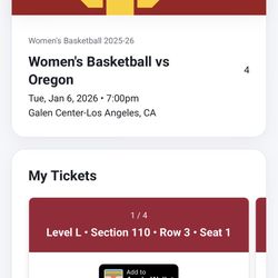 USC Vs Oregon NCAAW BASKETBALL
