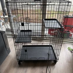 Cat Cage/ Enclosure On Wheels