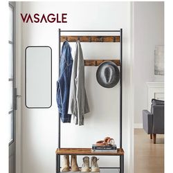 Entryway shoe rack with coat rack