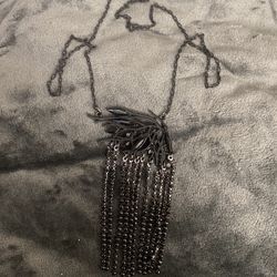 Vintage Vera Wang Butterfly Glass Bead Fringe Necklace