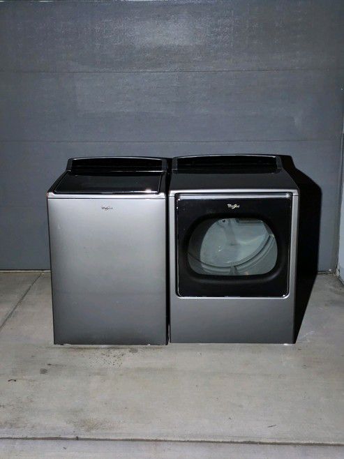 "WHIRLPOOL CABRIO DARK GRAY" MATCHING SET WASHER & ELECTRIC DRYER ULTRA KING SIZE CAPACITY PLUS 