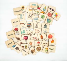 Four Seasons Matching Game, wooden