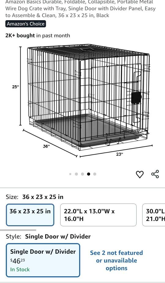 36 X 25 Dog Crate/Kennel