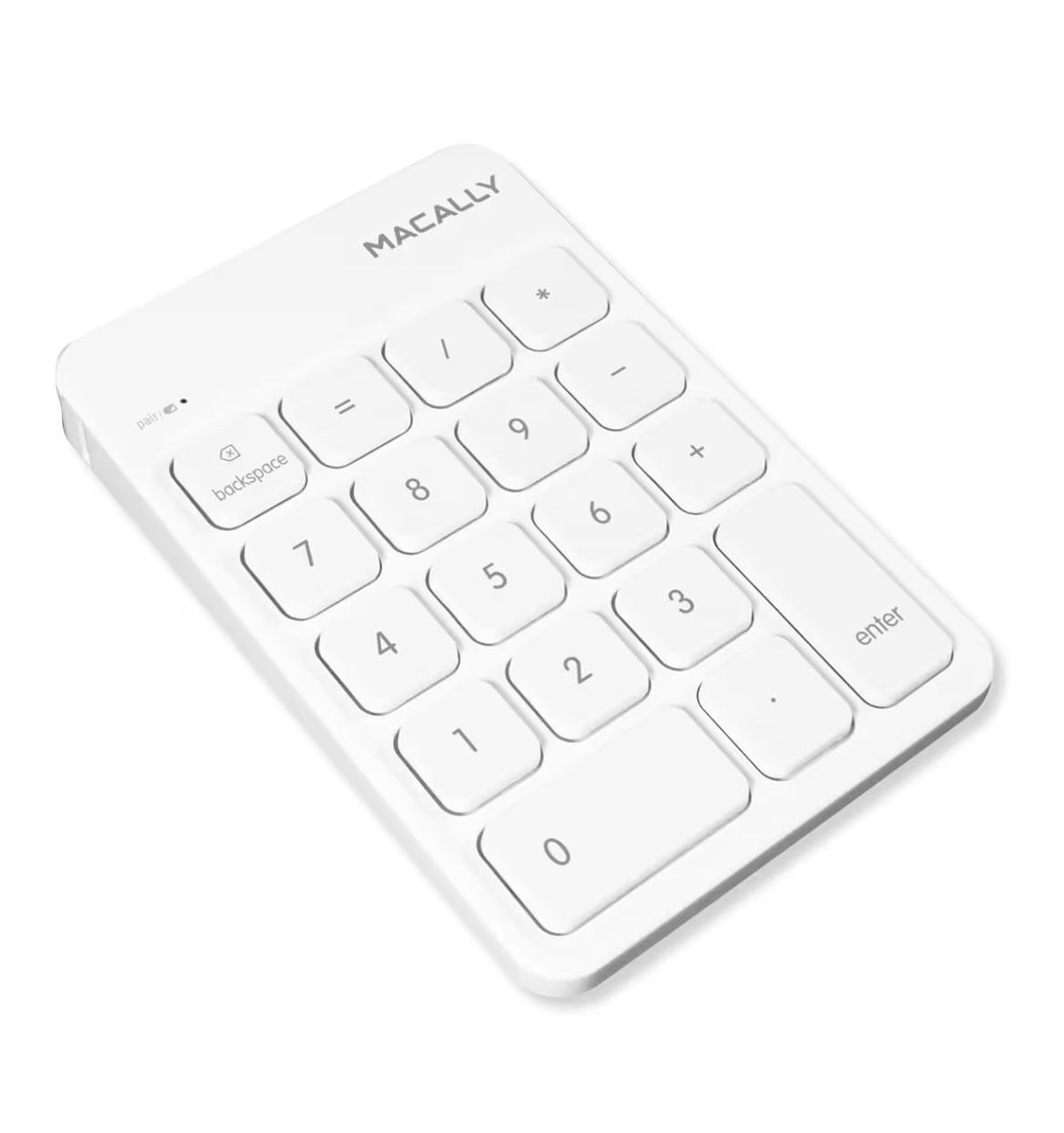 Macally Bluetooth Number Pad for Laptop, Apple, Mac, iMac, MacBook Pro/Air, Ipad, Windows PC, Tablet, or Desktop Computer - Rechargeable 18 Key Wirele
