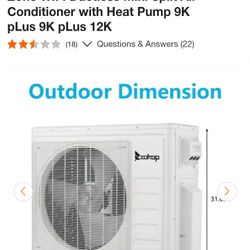 19 SEER2 27000 BTU 2.25-Ton 3-Zone WIFI Ductless Mini Split Air Conditioner with Heat Pump 9K pLus 9K pLus 12K