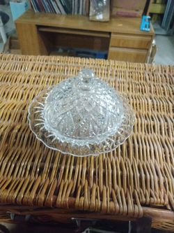 Beautiful Vintage 1960s Crystal Anchor Hocking Butter Dish