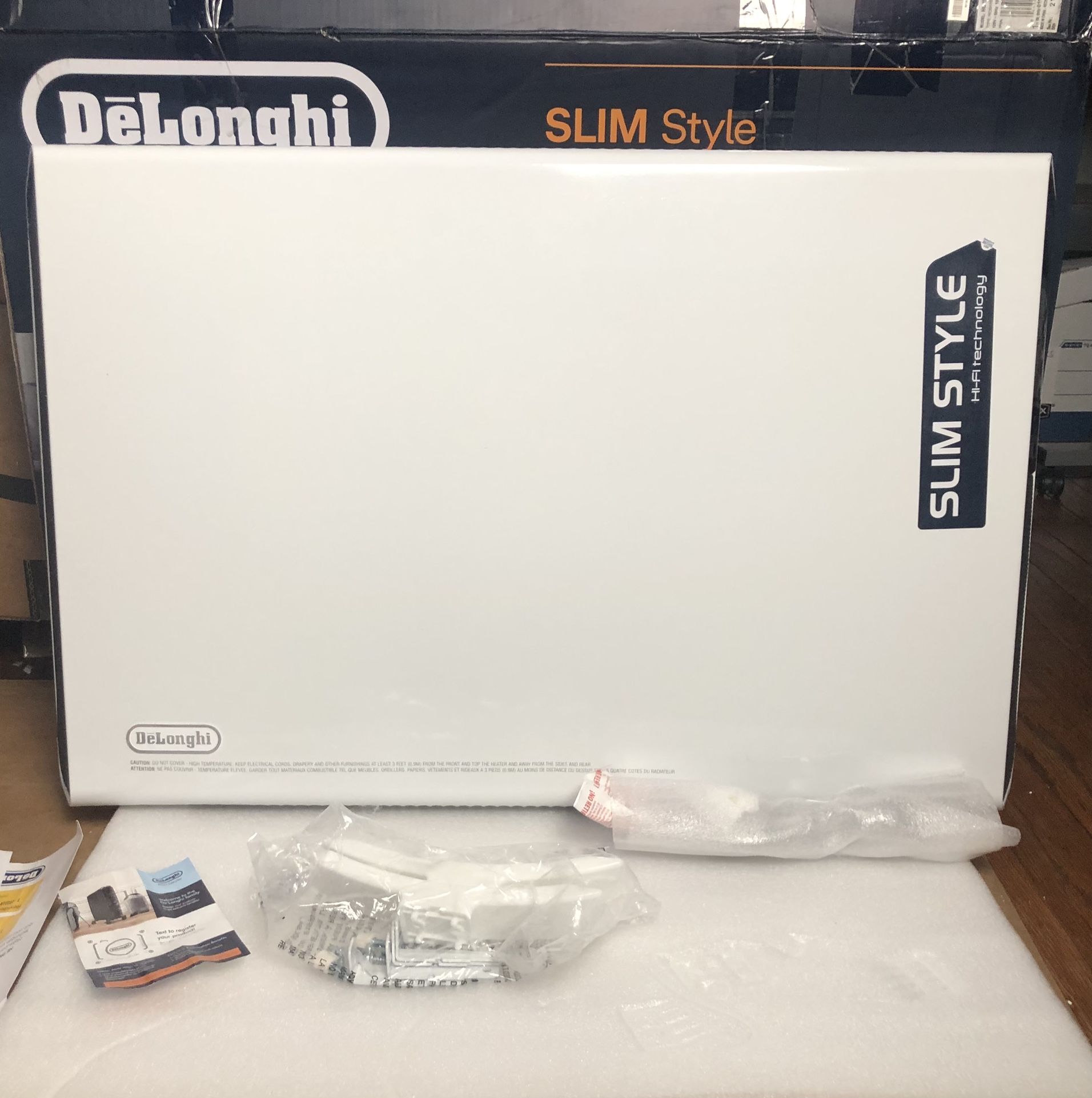 Slime Style Delonghi Heater White Open Box Missing 2 Screws