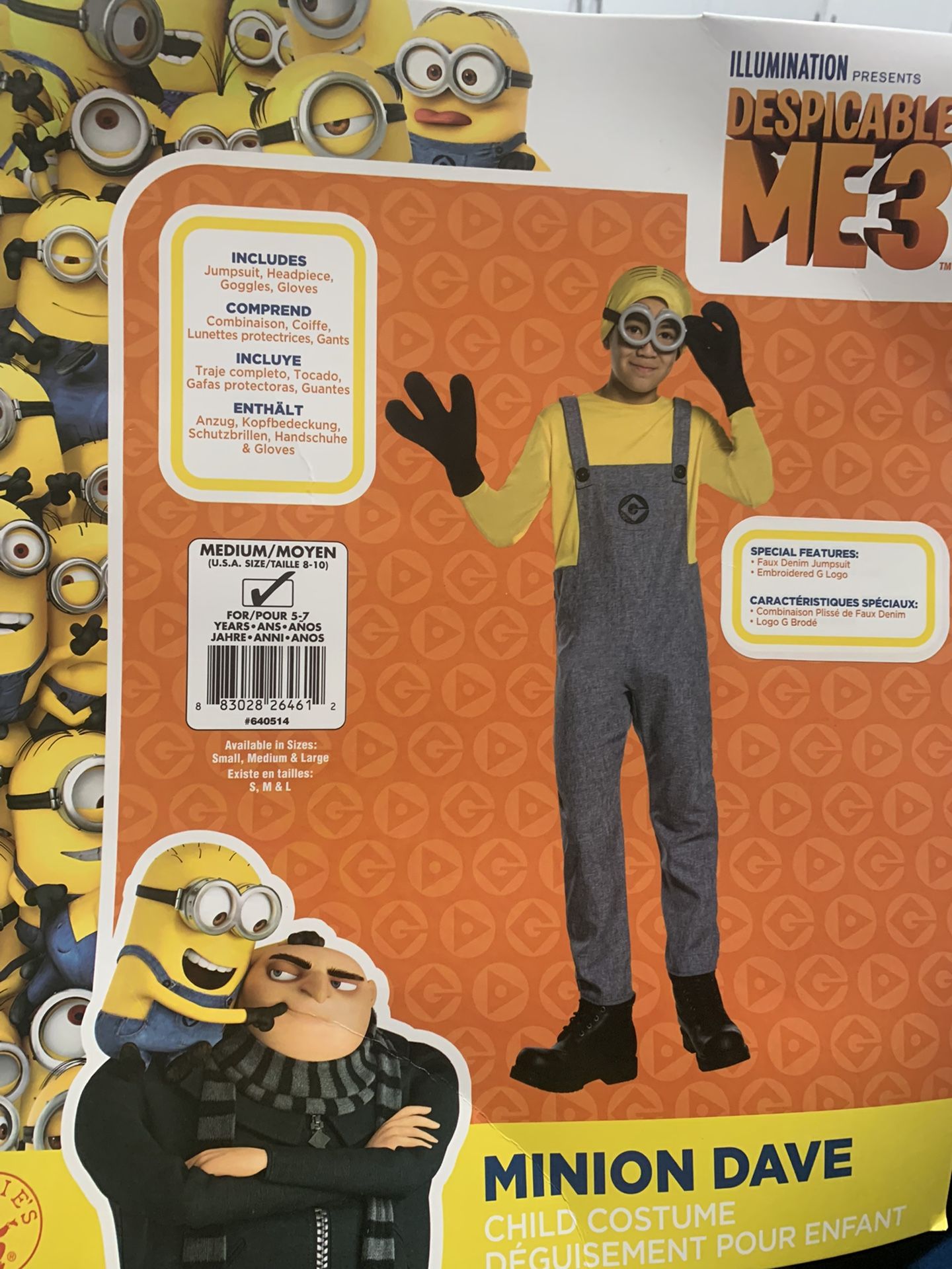 Child Minion Dave Customer Size 8-10