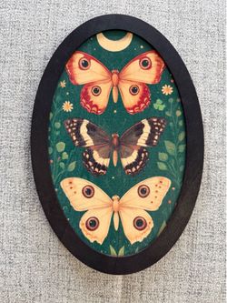 Vintage Wooden Butterfly / Moth Wall Art