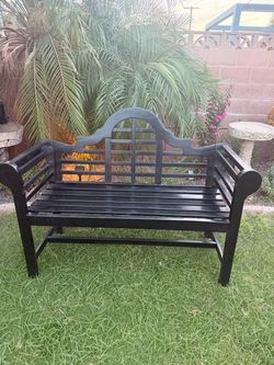 Black Wood Lutyens Garden Bench