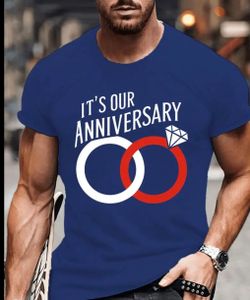 Men's Diamond Ring Its Our  Aniversary  Print casual short-sleeve tee XL A502