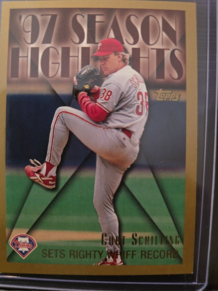 ⚾ Curt Schilling 1998 Topps ’97 Season Highlights #476 – Philadelphia Phillies ⚾