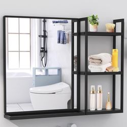 Letsfield Bathroom Mirror With Shelf For Wall (NEW