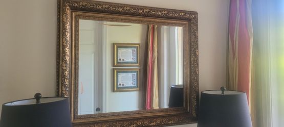 Large Beveled Mirror. 