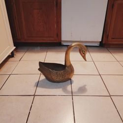 Mid Century Brass Swan Planters 