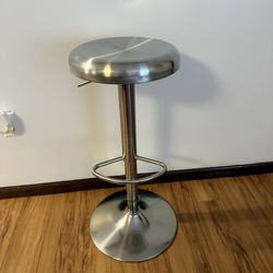 Counter Bar Stools Stainless Steel Bar Stool Height Adjustable 360° Swivel Bar Chair Counter Height High Chair with Footrest Kitchen Chairs