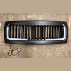 Black 09-14 ford f150 Matte Front Bumper Grille Grill w/LED