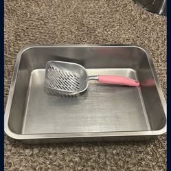 Stainless Steel Litter Box And Scoop
