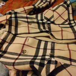 Burberry Wool Kids Coat Sz 8-10 Yrs