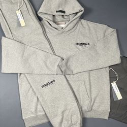 Fear Of God Essentials Hoodie & Sweatpants Set - Dark Oatmeal, Size M, Brand New 