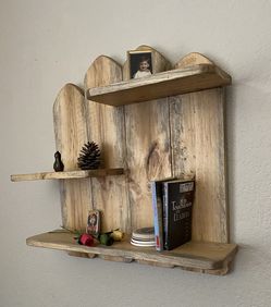 Wall Shelf Beautiful Gray Pine