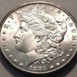 1881 CC Morgan Silver Dollar, Uncirculated Better Semi-KEY Date Carson City $1