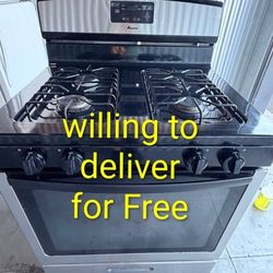 Amana Gas Range Stove with Oven – Stainless Steel & Black
Fully functional and works great.
