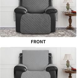 Waterproof Oversized Recliner Chair Sofa Cover with Pocket, 1-Piece Reversible Couch Cover for Recliner, Washable Protector 