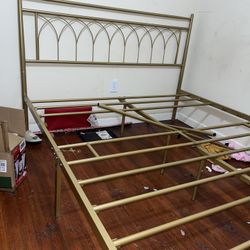 Gold Queen Sz Bed Frame - 
