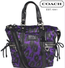 Poppy leopard coach handbag with matching wallet