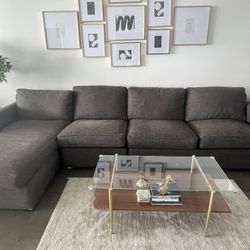 Crate & Barrel  Sectional Couch / Sofa With Chaise