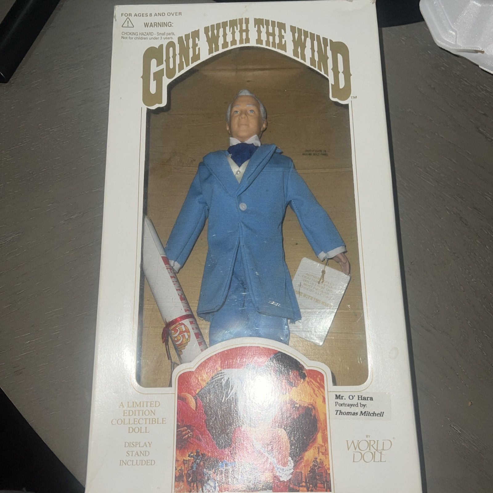 Gone With The Wind World Doll Mr. O'Hara Sky Blue Suit Rare! Hang tag & COA
