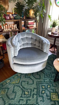 Blue velvet chair