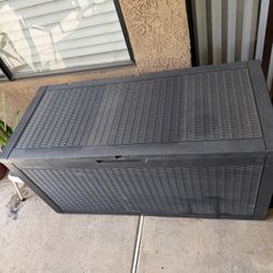 Outdoor Storage Box Dark Grey Wicker-Look Deck Box