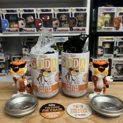 LIMITED EDITION VAULTED CHASE GLOW BUNDLE Chester Cheetah Funko Soda Ad Icons LE