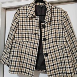 Size 14 Beige And Black Jacket/Coat