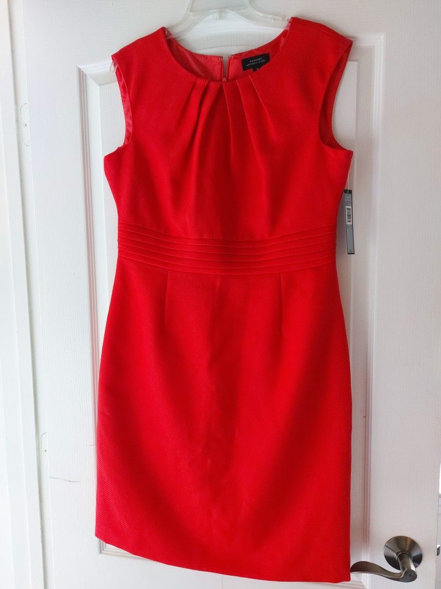 NWT TAHARI Red CAREER DRESS 12